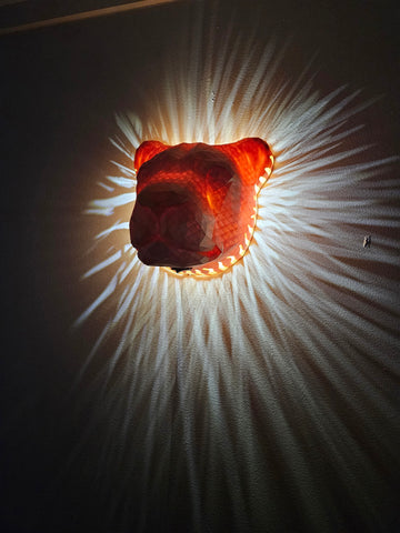 3D PRINTED WALL LIGHT - LIONS HEAD