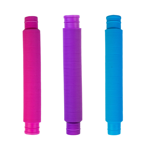 FIDGET TOY - EXTENDABLE WHIRLY TUBE - 3x PIECE PACK