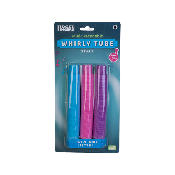 FIDGET TOY - EXTENDABLE WHIRLY TUBE - 3x PIECE PACK