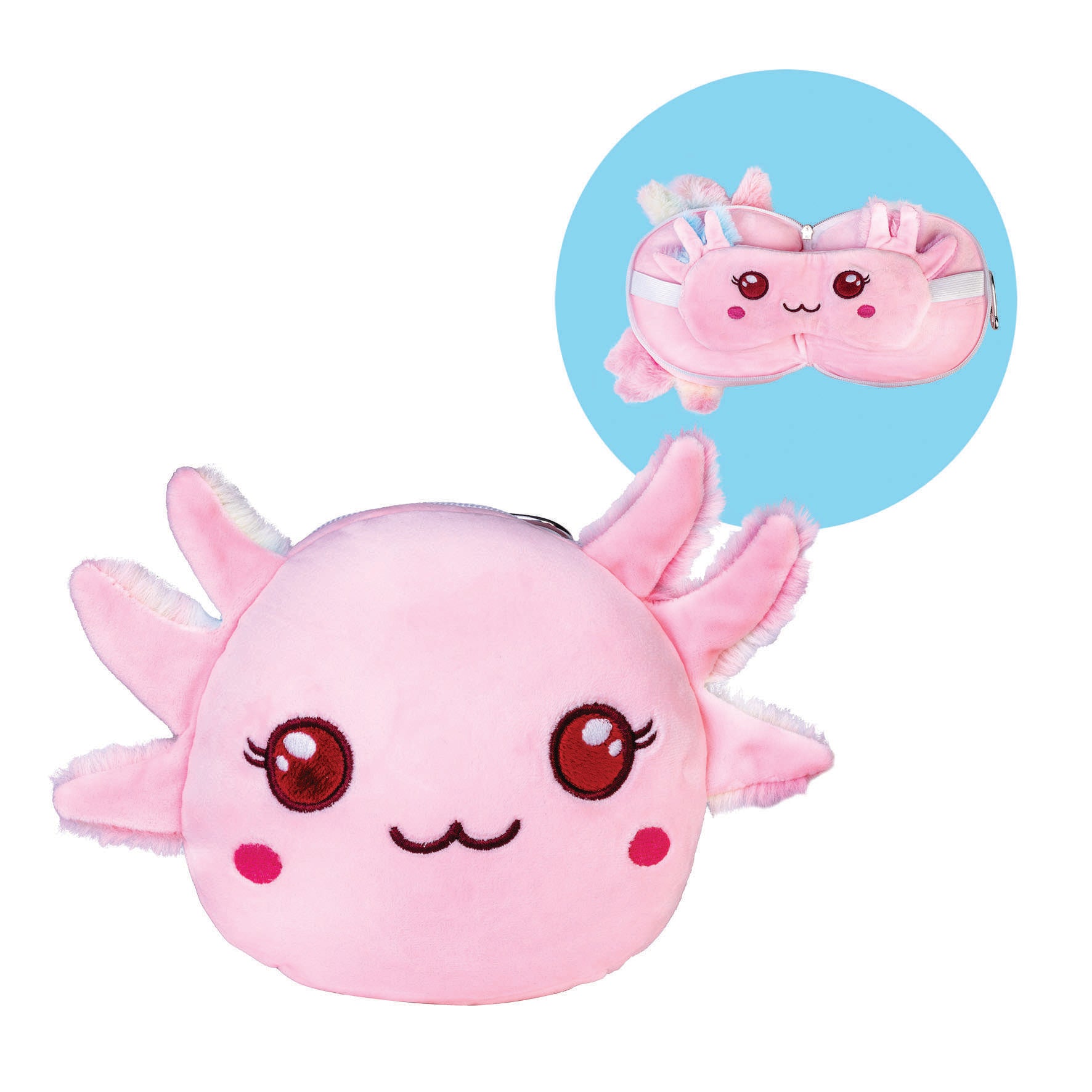 TRAVEL COMFORT MASK & PILLOW - AXOLOTL