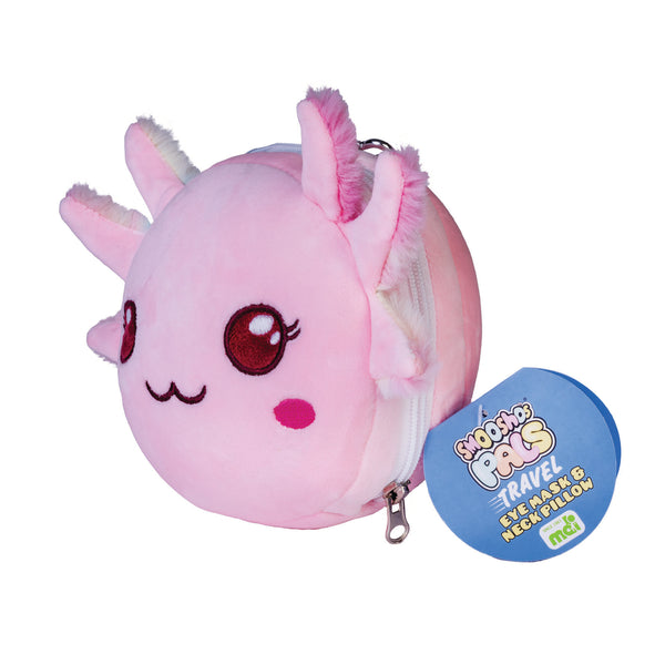 TRAVEL COMFORT MASK & PILLOW - AXOLOTL