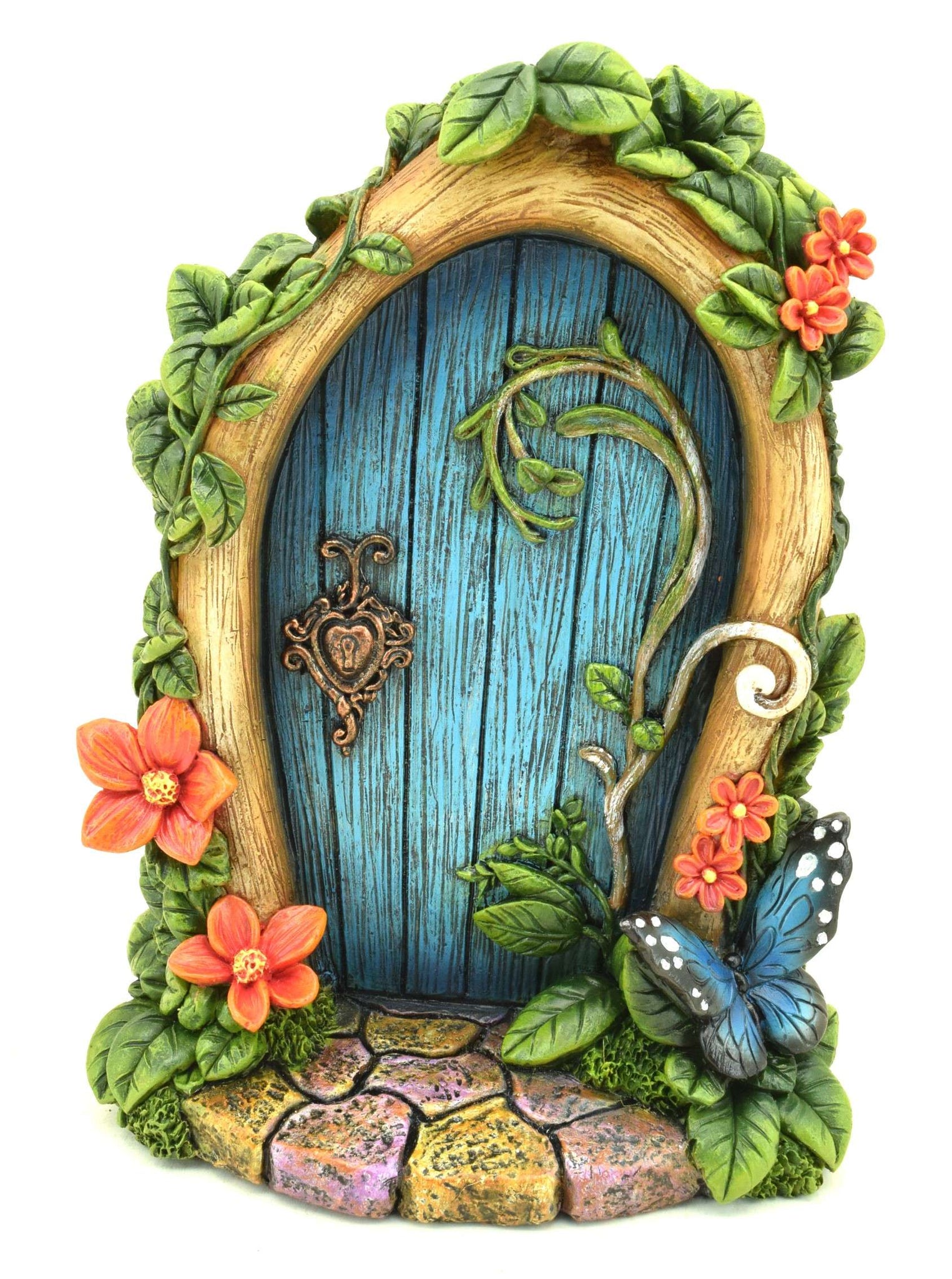 BLUE FAIRY DOOR WITH BUTTERFLY