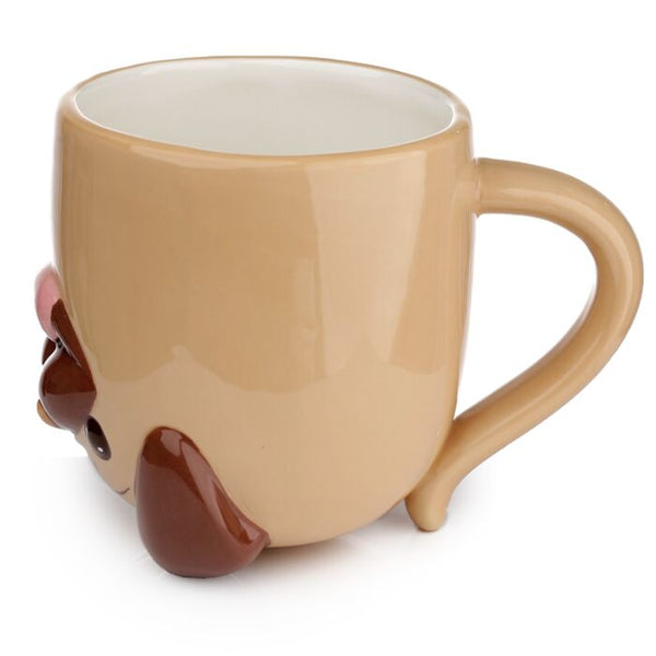 MOPPS PUG UPSIDE DOWN CERAMIC SHAPED MUG