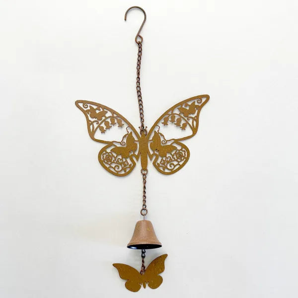 METAL WALL HANGER - BUTTERFLY WITH BELL
